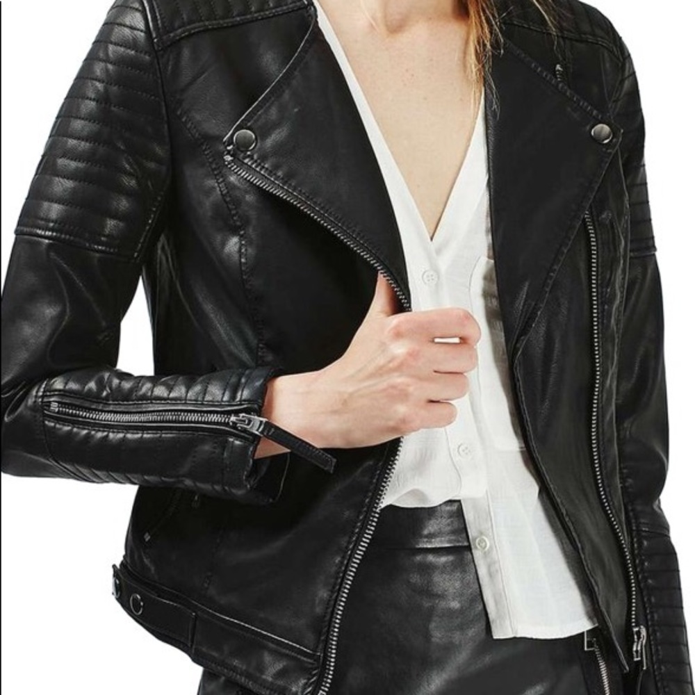 TOPSHOP “Nelly” FAUX LEATHER JACKET